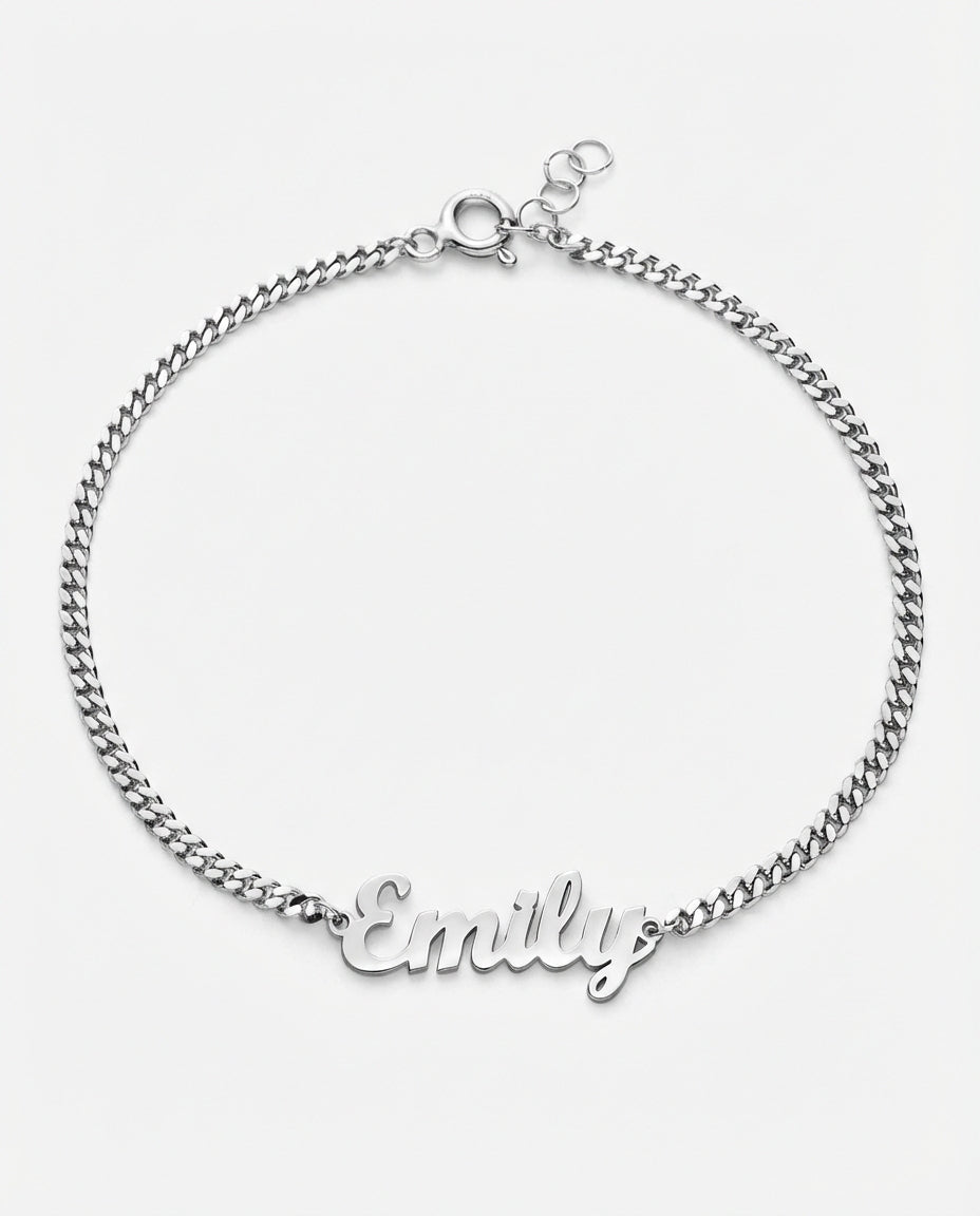 925k Silver Dainty Name Bracelet - Bracelet Jewelry