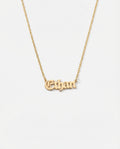 Personalized Name Necklace, Gothic Gold Name Necklace