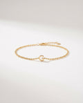 Initial Bracelet, Personalized Gold Letter Bracelet - 925k Sterling Silver