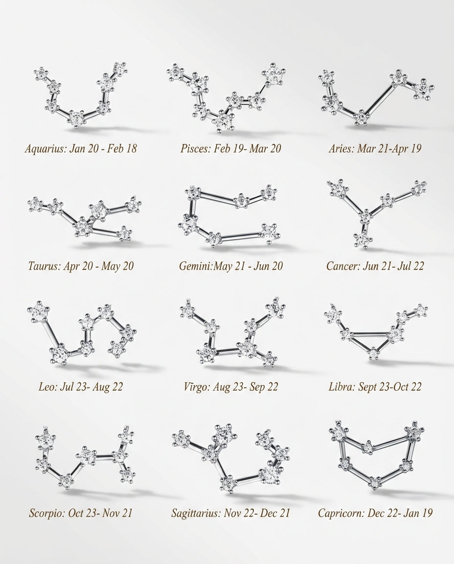 Gold Zodiac Constellation Necklace