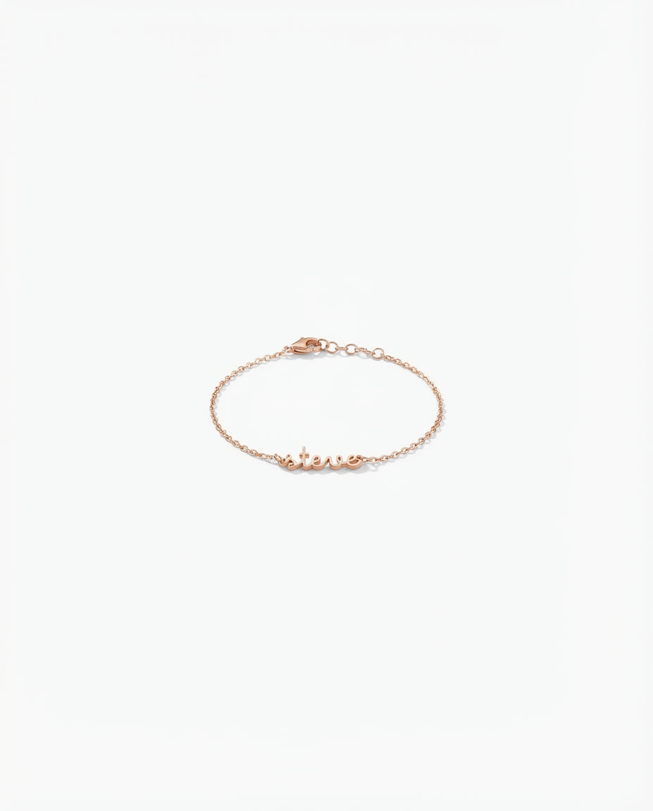 Personalized Name Bracelet, Custom Gold Name Jewelry - 925k Sterling Silver