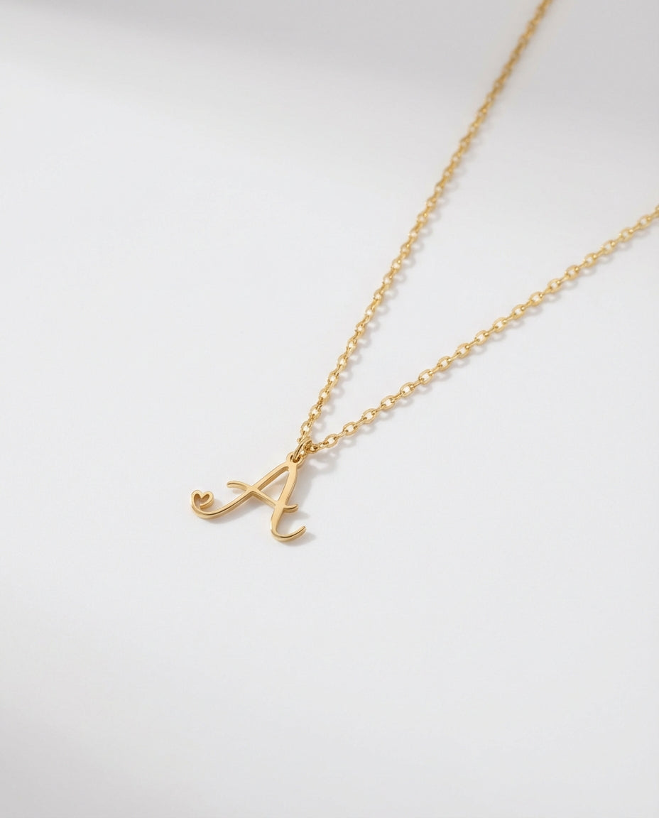 Initial Necklace - Letter Pendant Jewelry - Personalized Gift for Her - 925k Sterling Silver