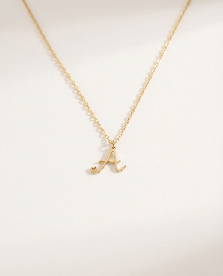 Initial Necklace - Letter Pendant Jewelry - Personalized Gift for Her - 925k Sterling Silver
