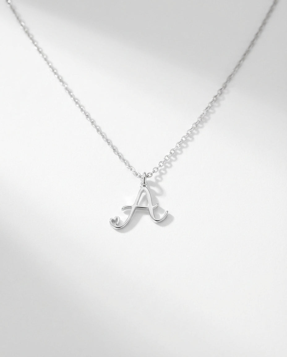 Initial Necklace - Letter Pendant Jewelry - Personalized Gift for Her - 925k Sterling Silver