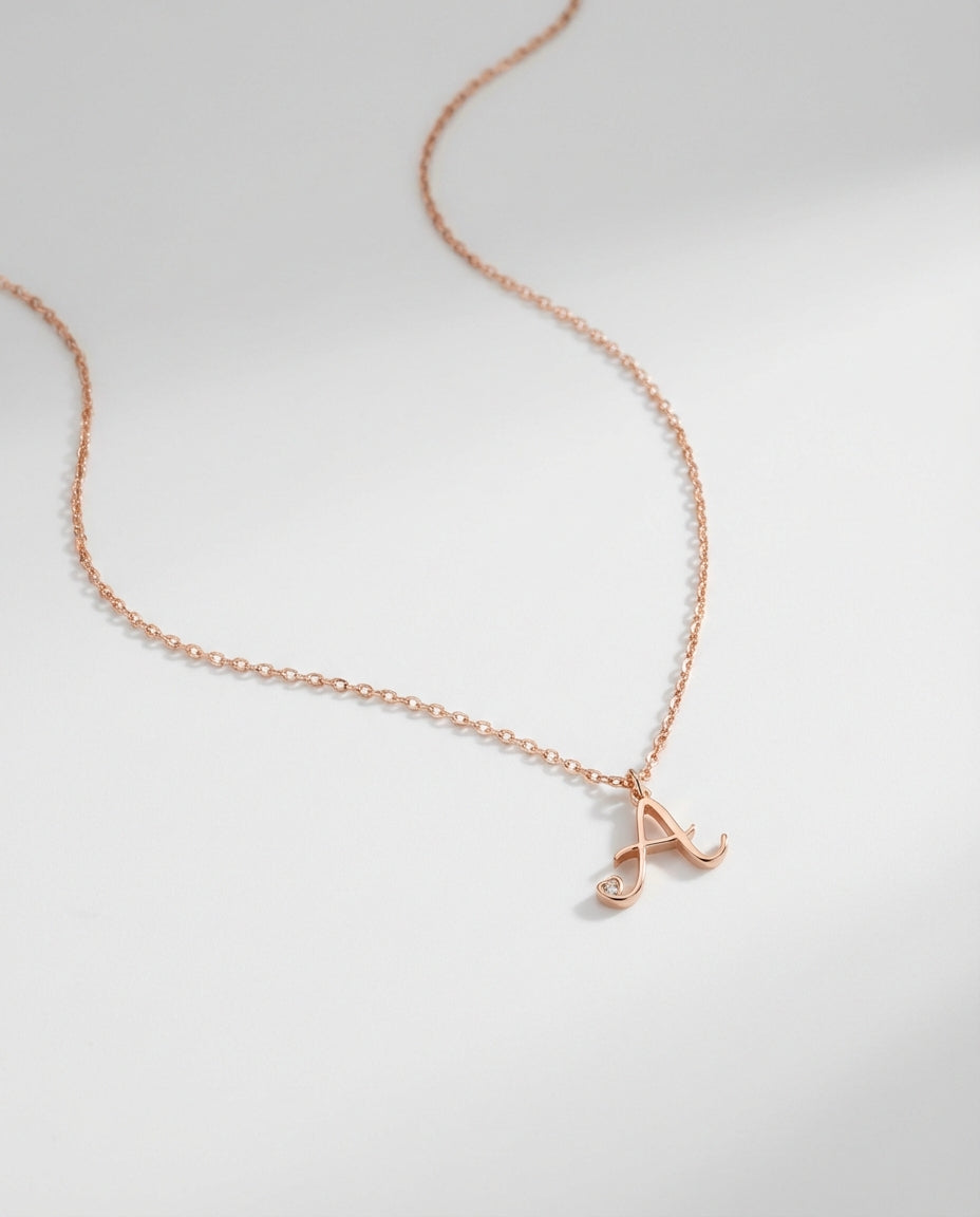 Initial Necklace - Letter Pendant Jewelry - Personalized Gift for Her - 925k Sterling Silver