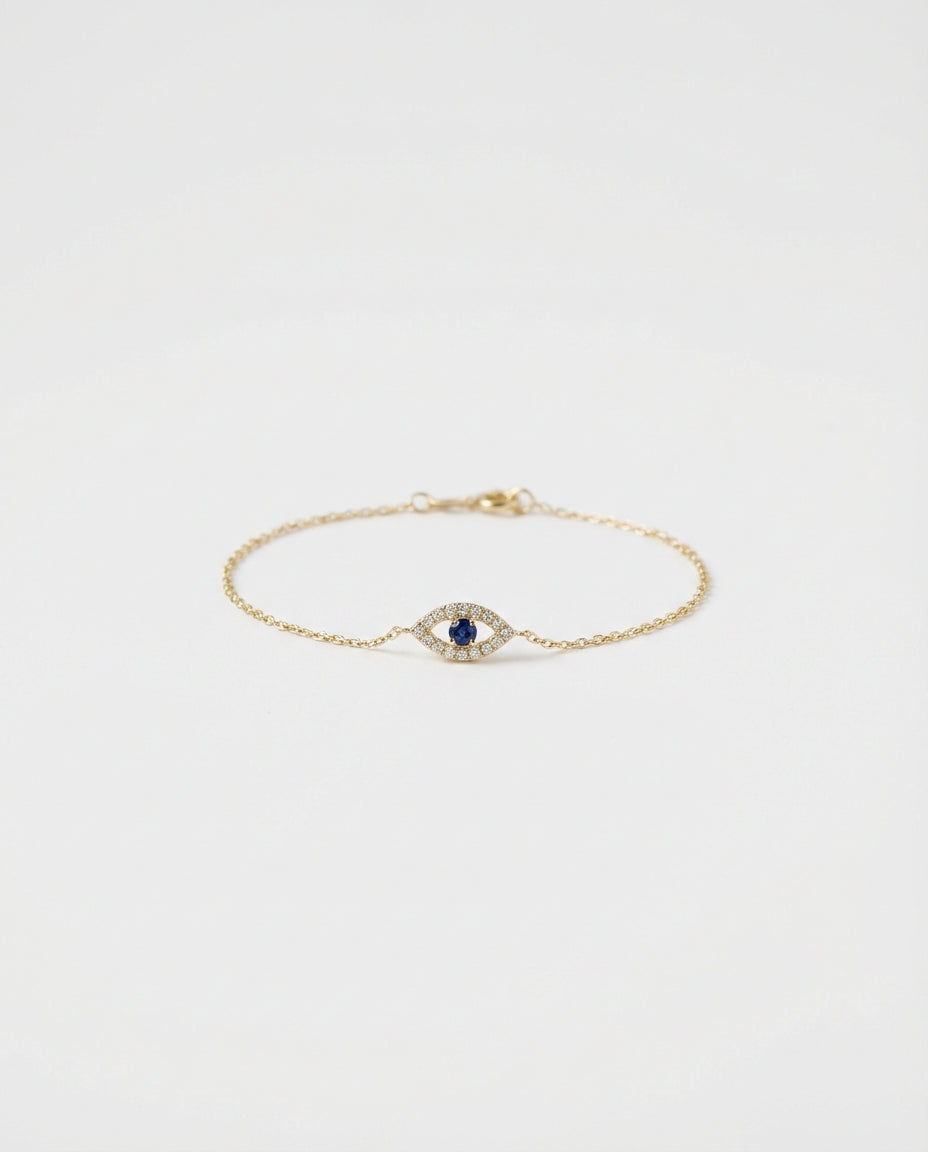 Evil Eye Bracelet, Protection Jewelry Gift for Her - 925k Sterling Silver