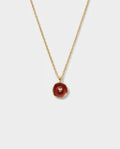 925k Red Enamel Heart Pendant Necklace - Enamel Jewelry