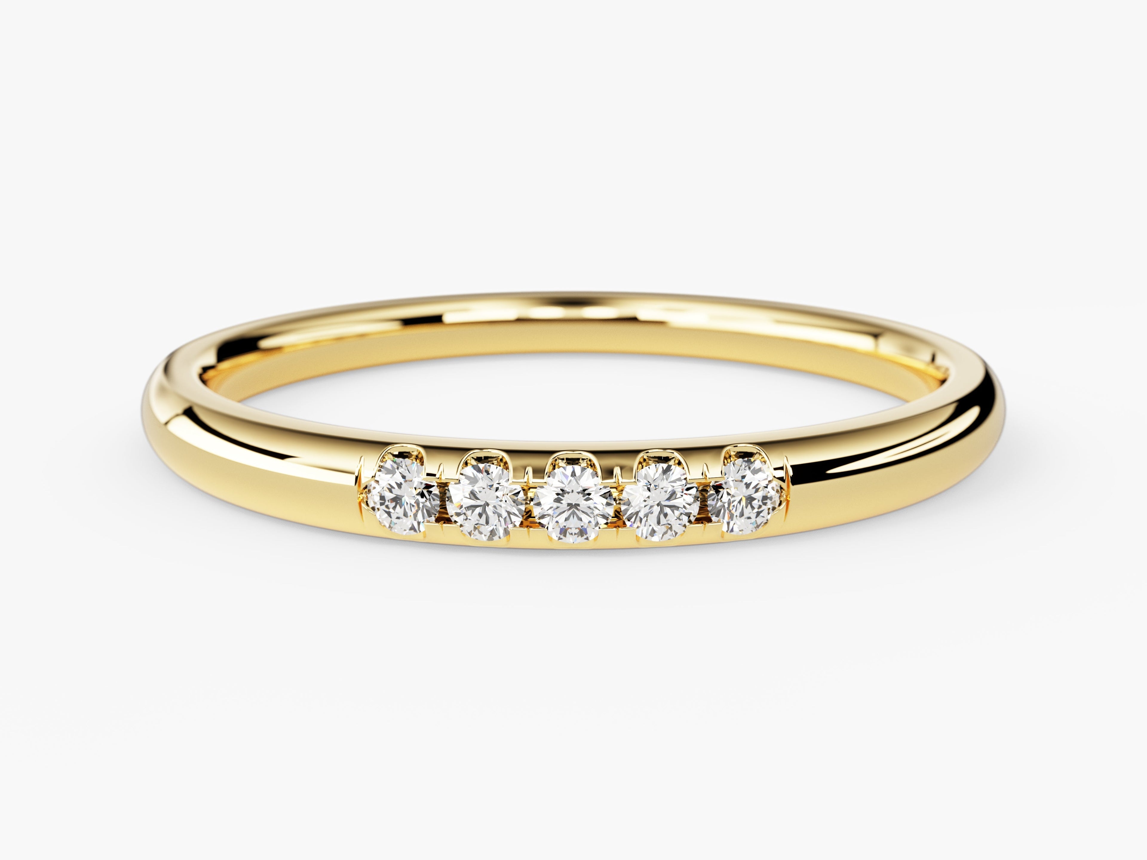 Minimalist Five-Stone Wedding Band