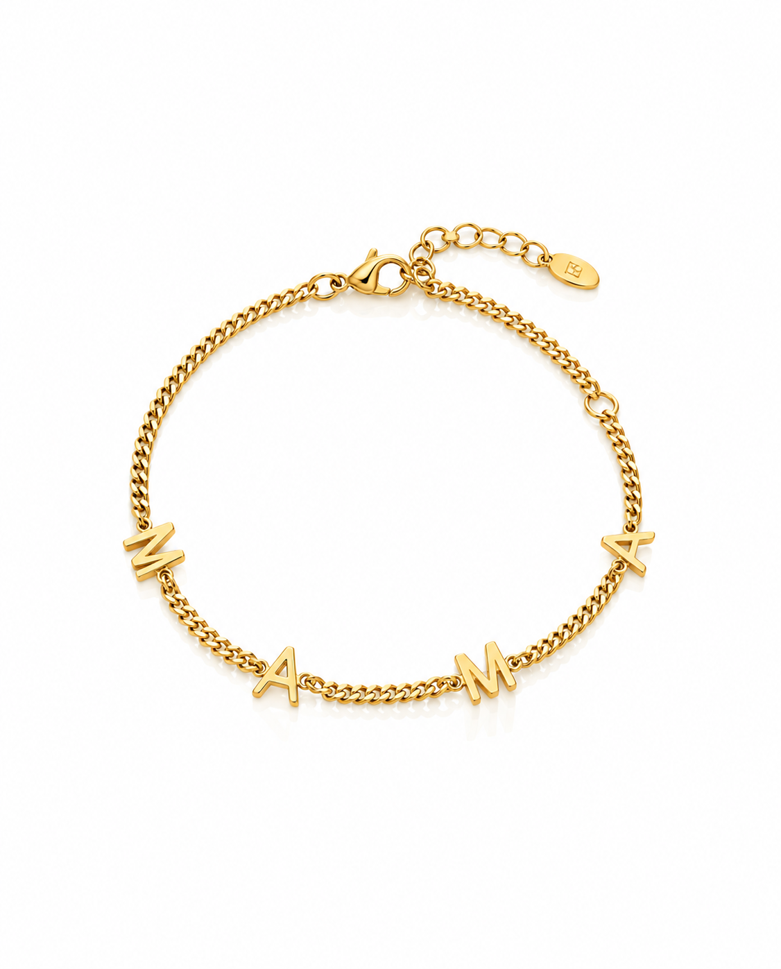 MAMA Letter Bracelet with Curb Chain - Mother Jewelry