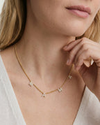 MAMA Letter Necklace with Curb Chain - Initial Jewelry