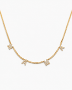 MAMA Letter Necklace with Curb Chain - Initial Jewelry