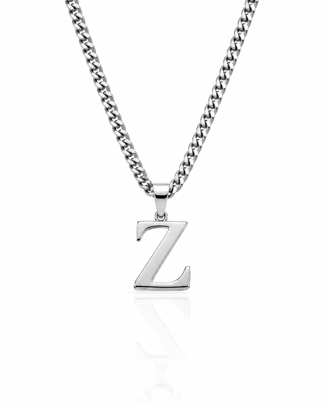 Men's Gold 'Z' Initial Pendant Necklace