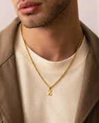 Men's Gold 'Z' Initial Pendant Necklace