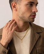Men's Gold 'Z' Initial Pendant Necklace