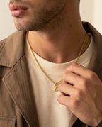 Men's Gold 'Z' Initial Pendant Necklace