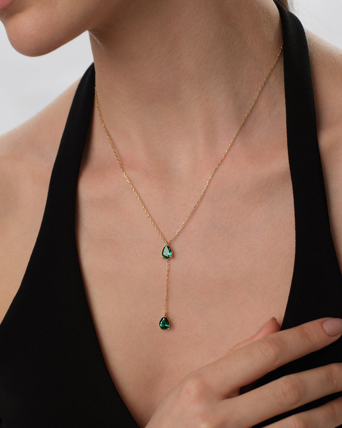 Pear Birthstone Drop Necklace