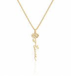 Personalized Birth Flower Name Necklace