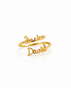 Personalized Double Name Ring - Custom Gold Couple's Gift