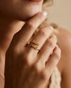 Personalized Double Name Ring - Custom Gold Couple's Gift