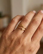 Personalized Double Name Ring - Custom Gold Jewelry Gift for Her