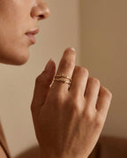 Personalized Double Name Ring - Custom Gold Jewelry Gift for Her