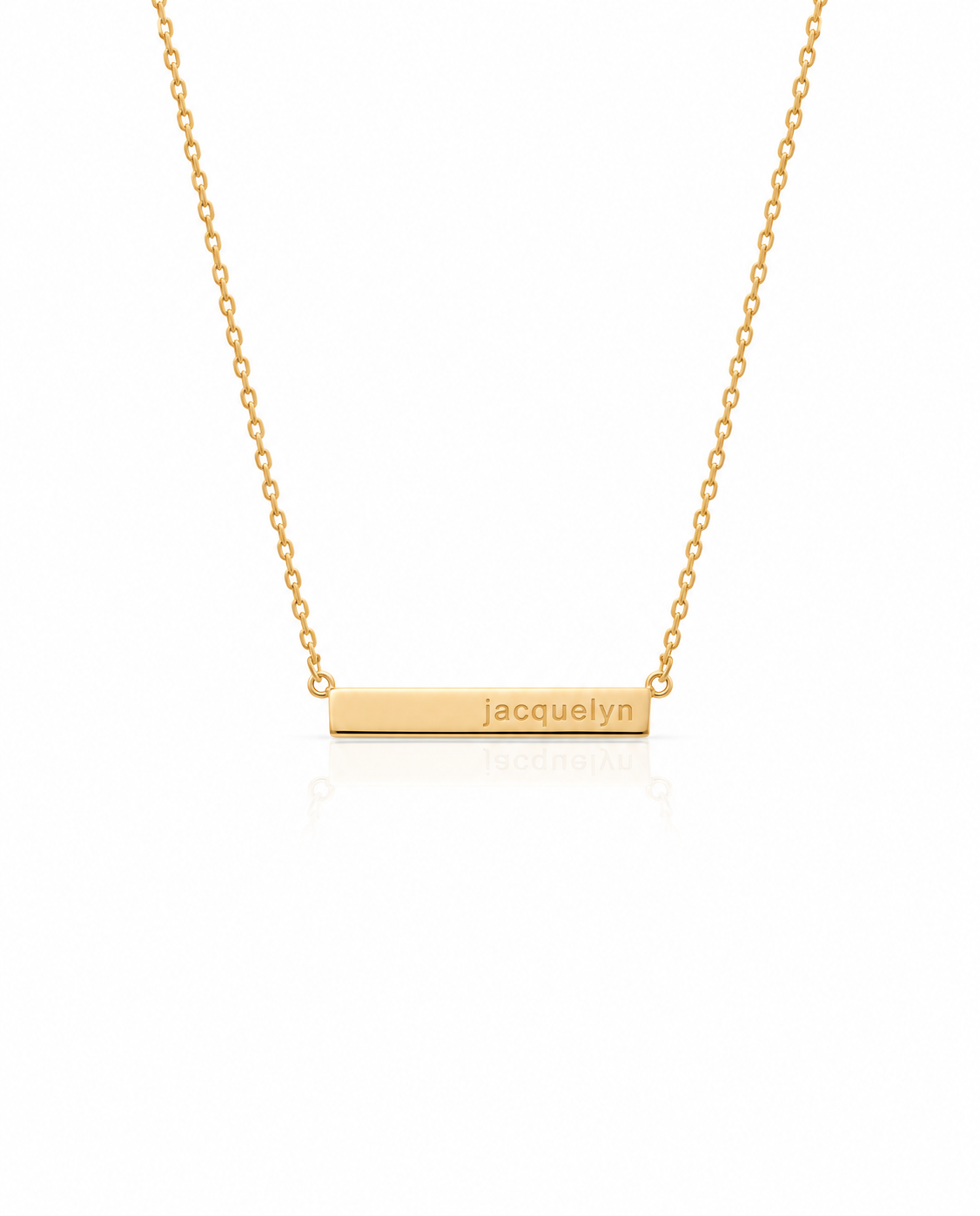 Personalized Engraved Gold Bar Name Necklace