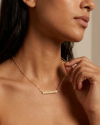 Personalized Engraved Gold Bar Name Necklace