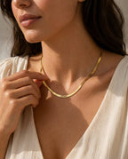 Personalized Engraved Gold Herringbone Name Necklace