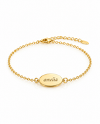 Personalized Engraved Gold Name Bracelet - Dainty Custom Jewelry