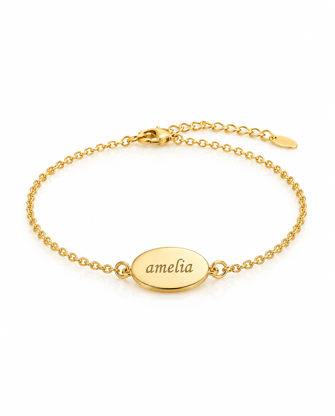 Personalized Engraved Gold Name Bracelet - Dainty Custom Jewelry