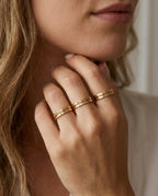 Personalized Engraved Gold Stacking Ring - Custom Name Band