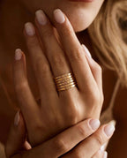 Personalized Engraved Gold Stacking Ring - Custom Name Band