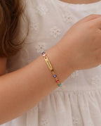 Personalized Evil Eye Bracelet with Custom Nameplate