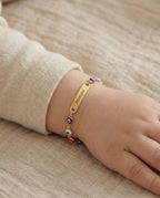 Personalized Evil Eye Bracelet with Custom Nameplate