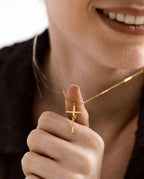 Personalized Gold Cross Necklace with Custom Name