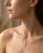 Personalized Gold Cross Necklace with Custom Name