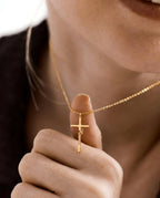 Personalized Gold Cross Necklace with Custom Name