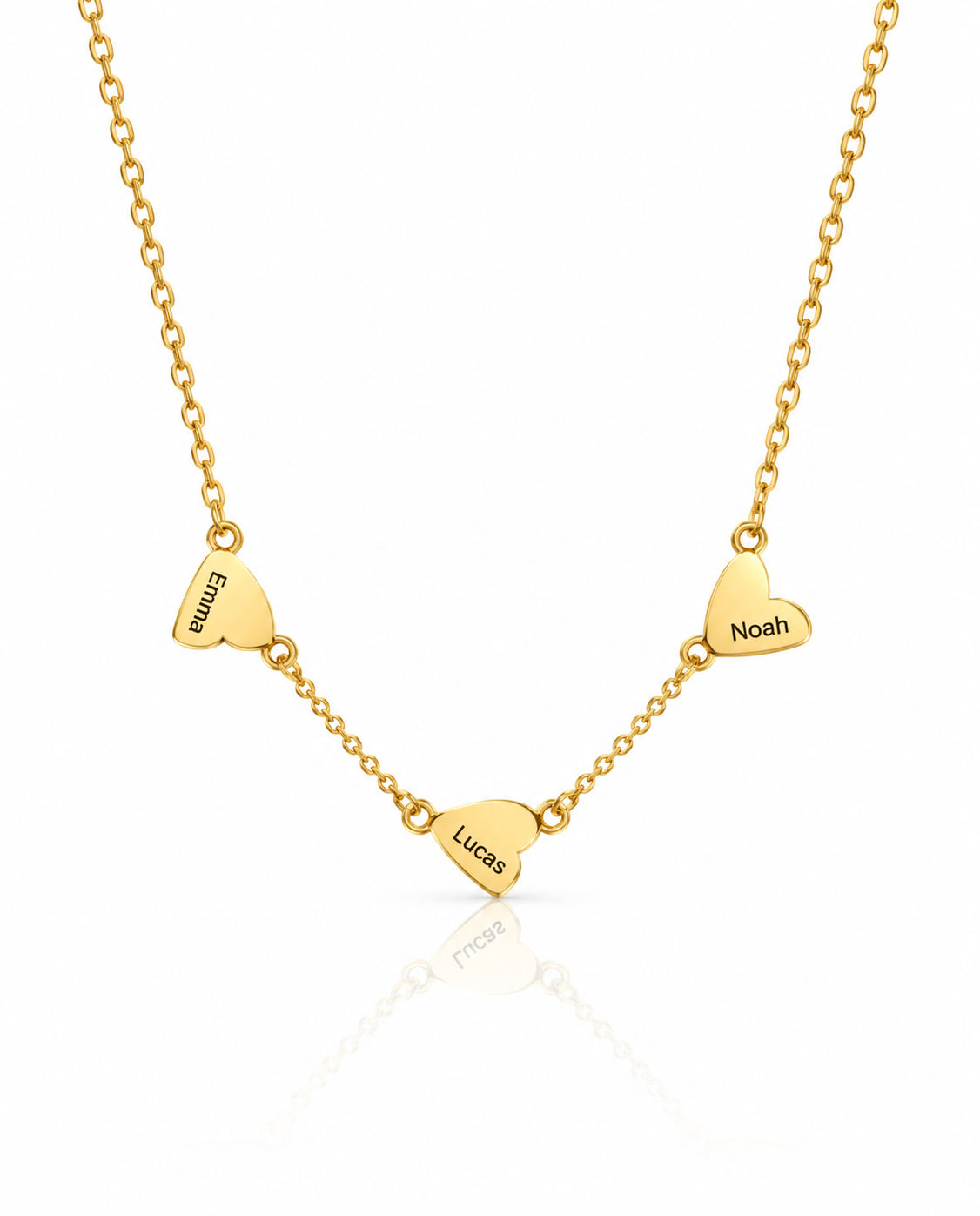 Personalized Gold Heart Name Necklace - Meaningful Gift for Mom