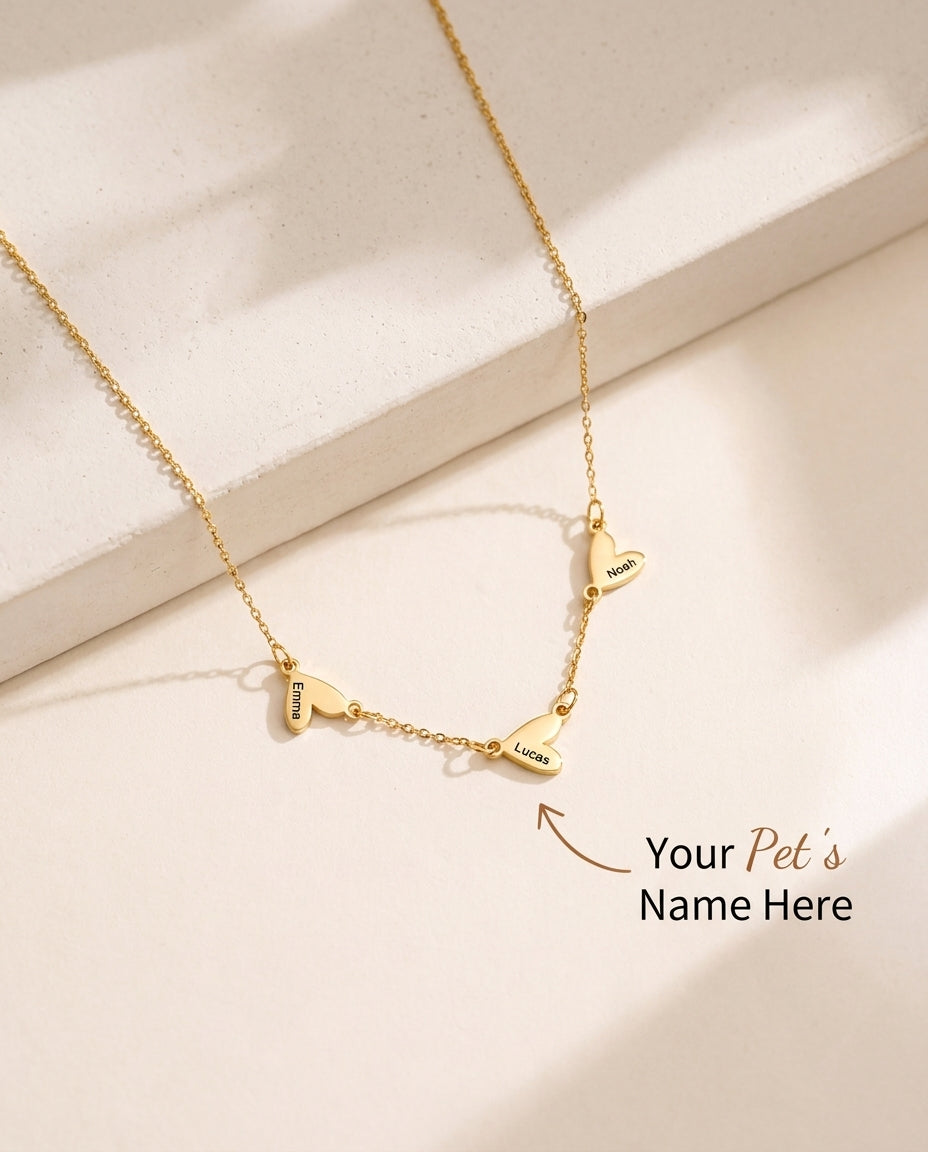 Personalized Gold Heart Name Necklace - Meaningful Gift for Mom