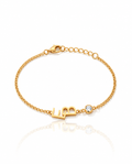 Personalized Gold Initial Bracelet with Diamond Accent
