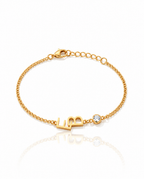 Personalized Gold Initial Bracelet with Diamond Accent
