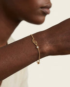 Personalized Gold Initial Bracelet with Diamond Accent
