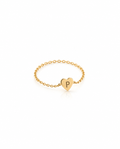 Personalized Gold Initial Heart Ring | Dainty Chain Ring