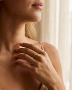 Personalized Gold Initial Heart Ring | Dainty Chain Ring