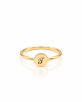 Personalized Gold Initial Signet Ring - Minimalist Elegance