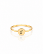Personalized Gold Initial Signet Ring - Minimalist Elegance