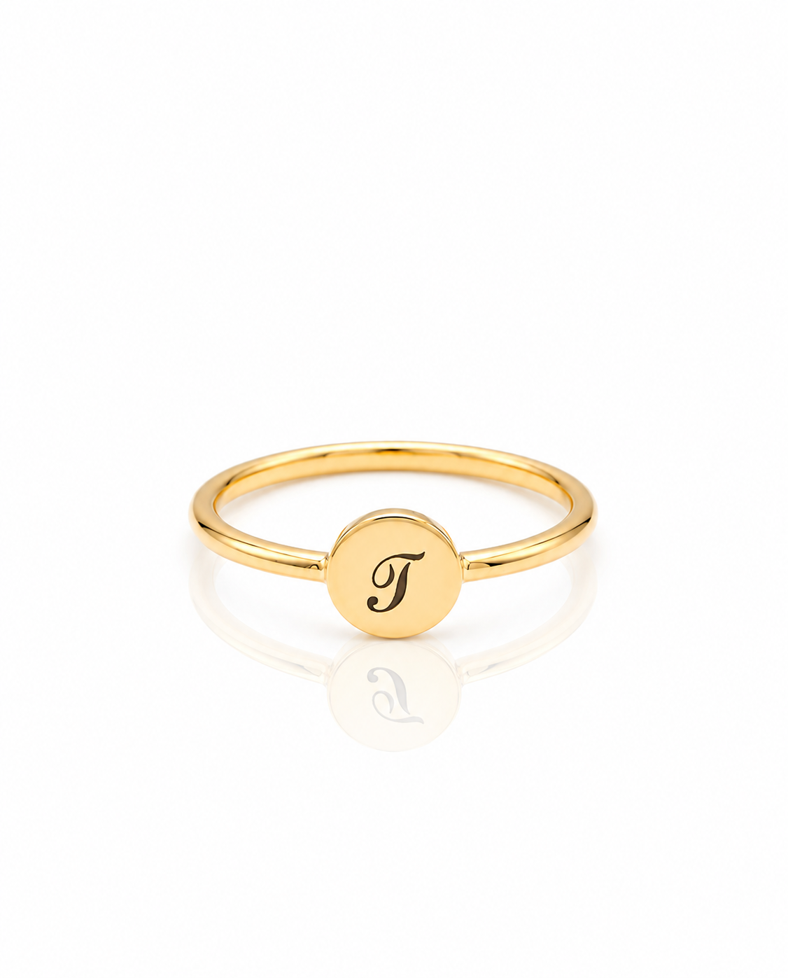 Personalized Gold Initial Signet Ring - Minimalist Elegance