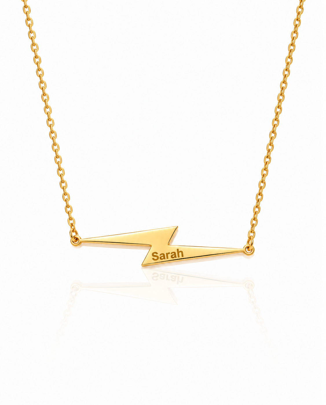 Personalized Gold Lightning Bolt Name Necklace