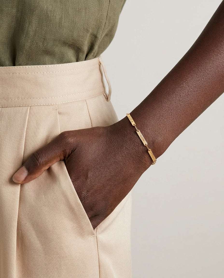 Personalized Gold Name Bar Bracelet | Custom Jewelry for Her