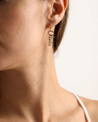 Personalized Gold Name Earring - Custom Dangle Hoop Jewelry